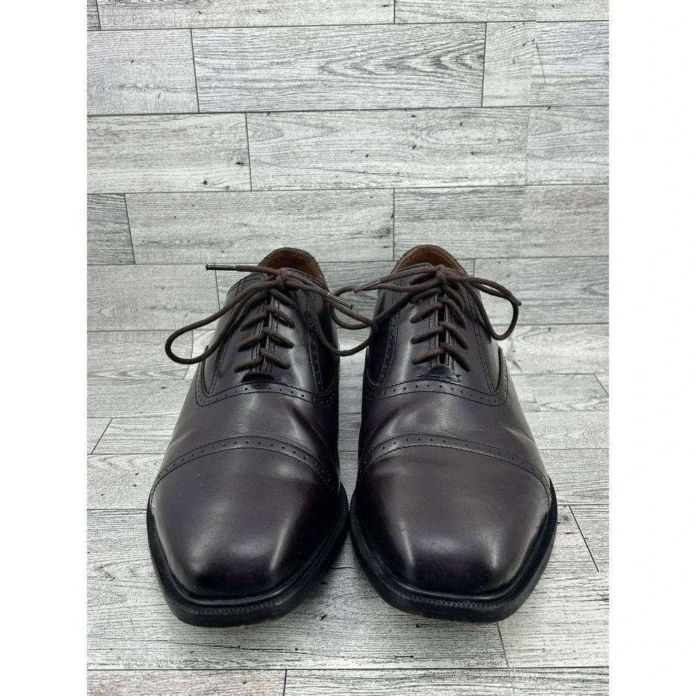 Rockport Mens K71639 Cap Toe Oxford Dark Brown Leather‎ Shoes Adiprene Size 9W